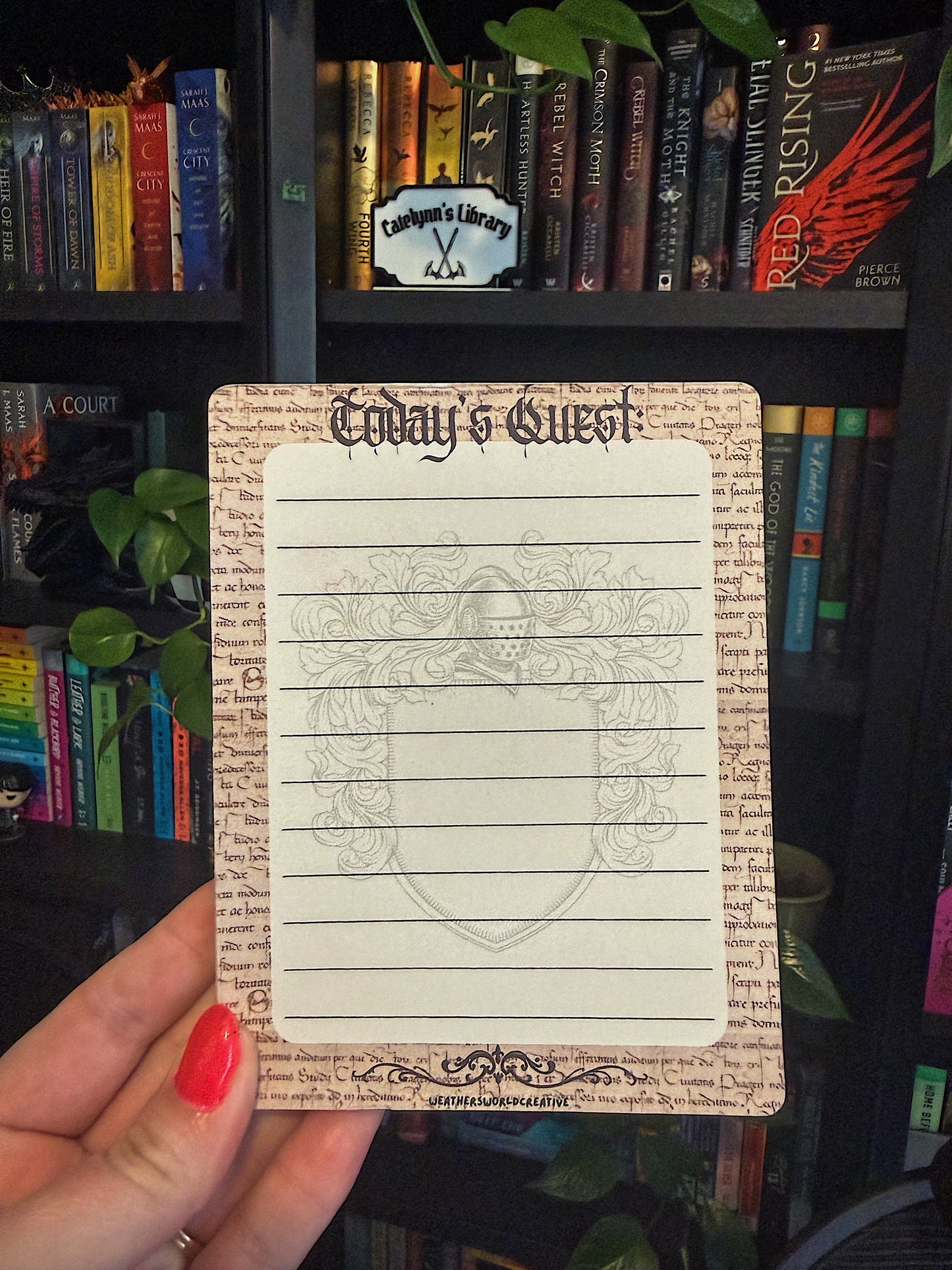 Medieval Fantasy Knight Themed Book Review Notepad (Copy)
