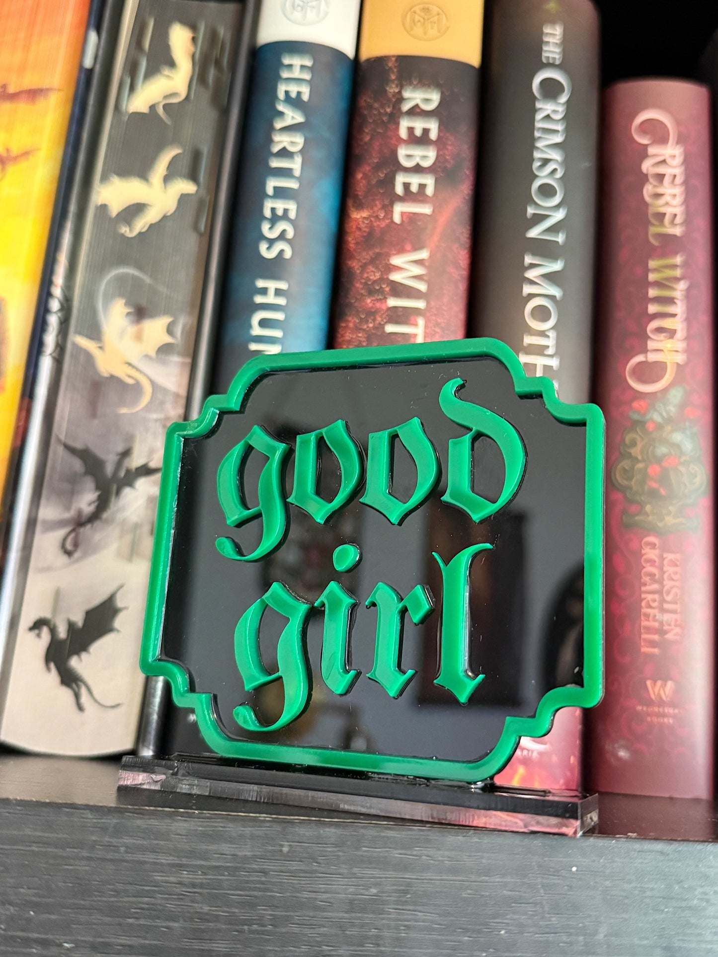 Good Girl Bookshelf Signs - customizable