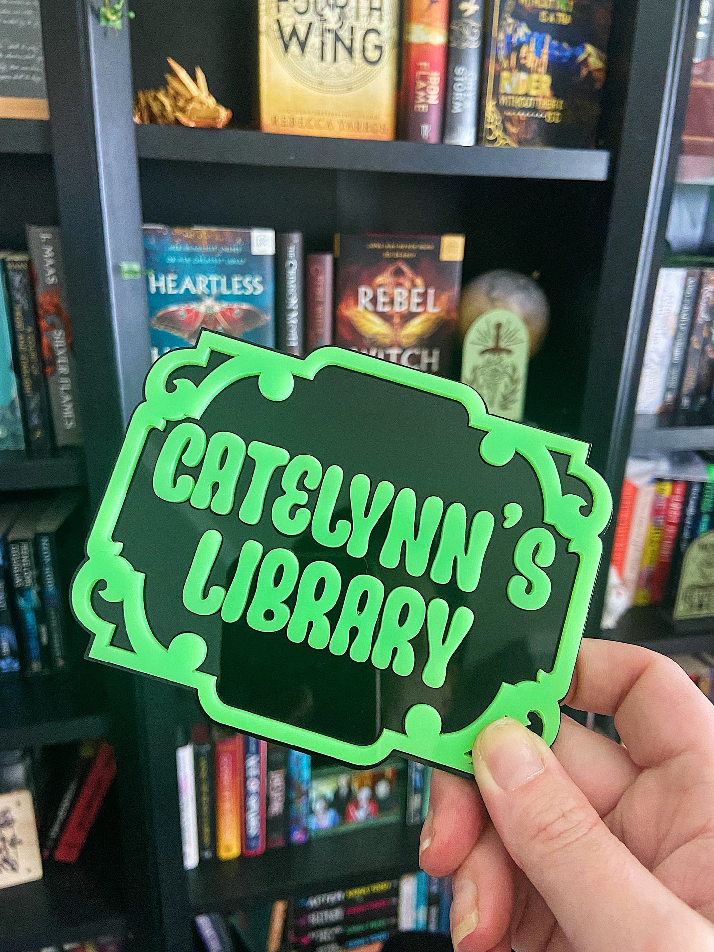 Custom Name Bookshelf Sign, Plaque