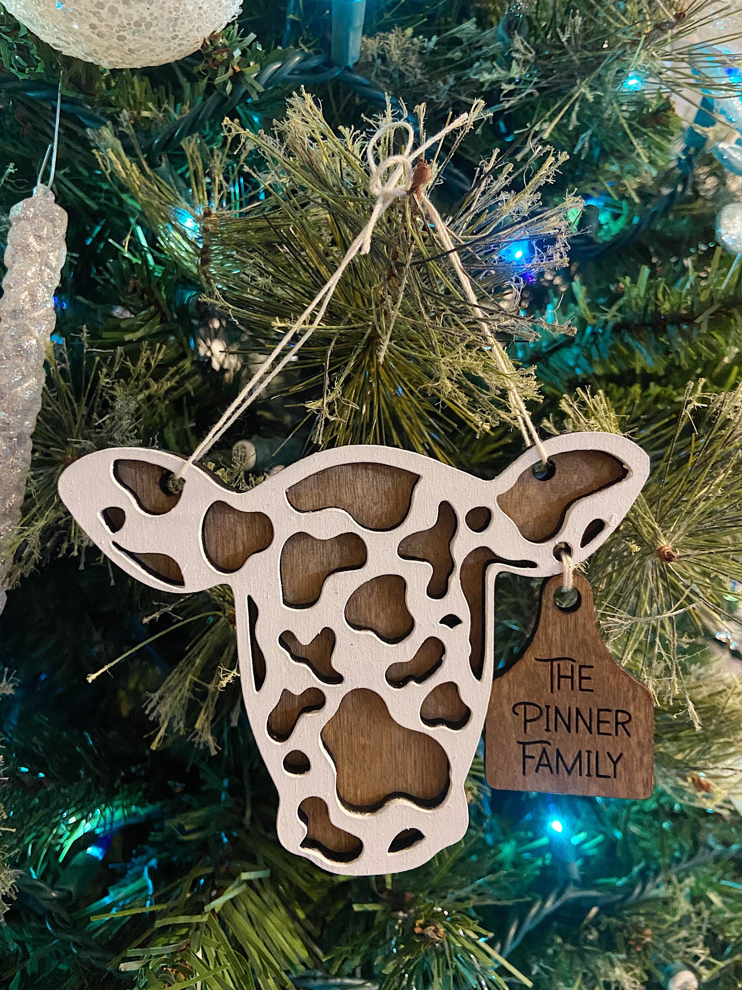 Custom Cow Christmas Ornament