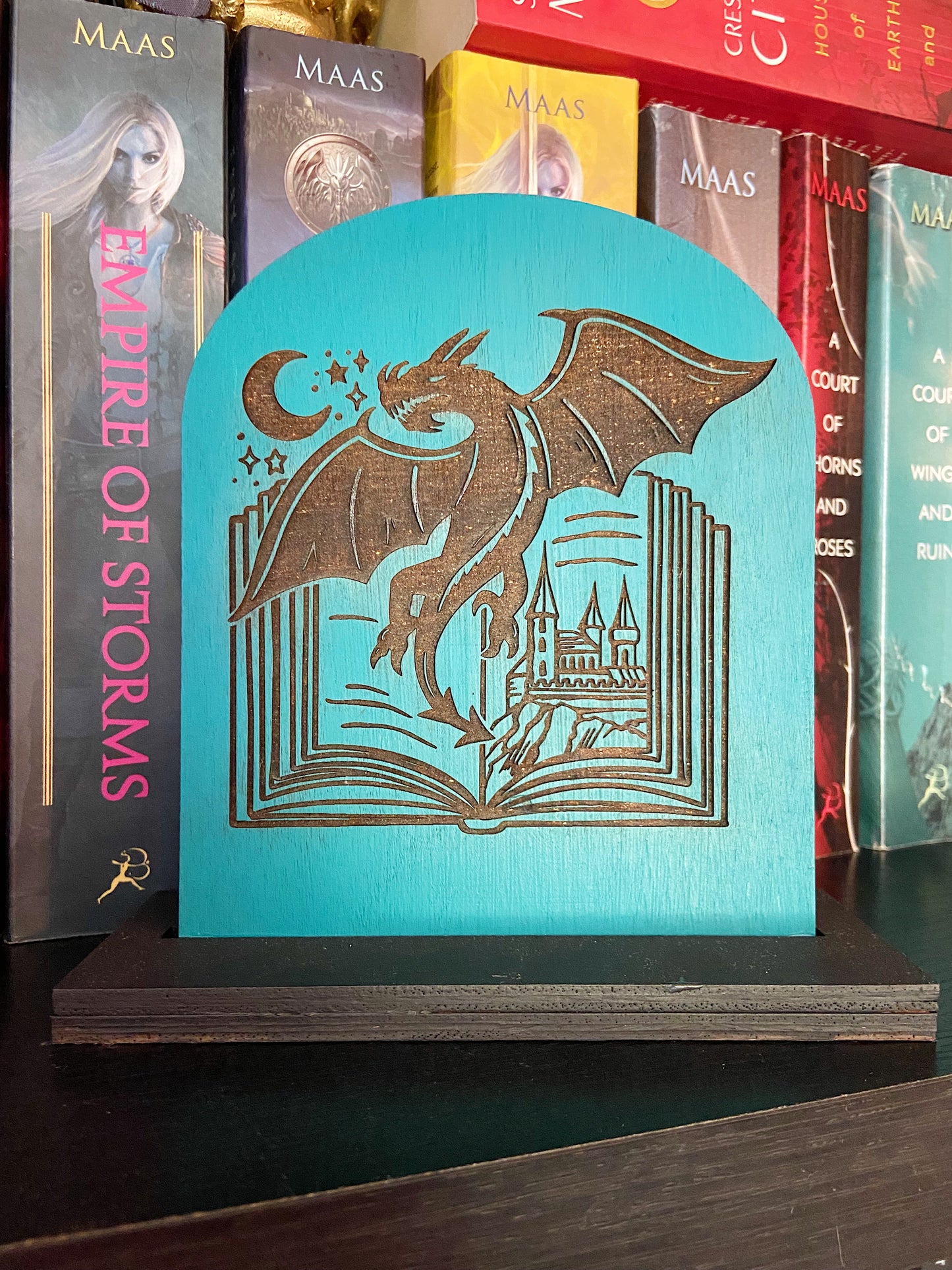 Fantasy Dragon Themed Bookshelf Sign