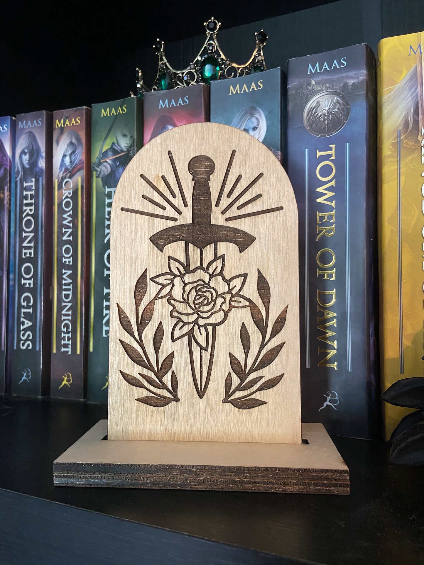 Witchy Fantasy Themed Bookshelf Sitter, Bookshelf Sign