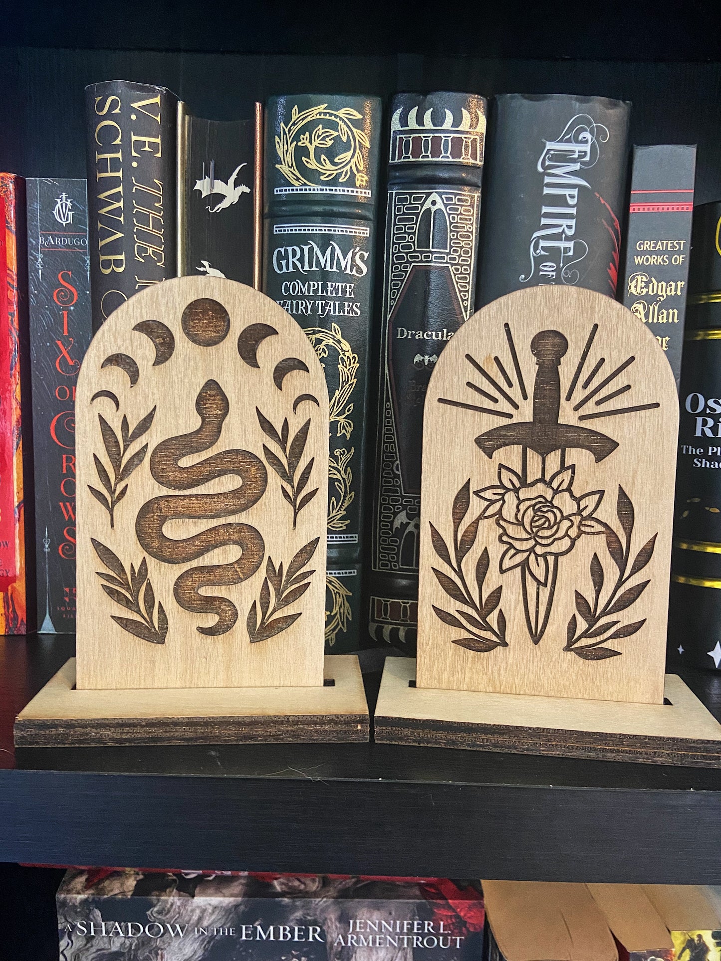 Witchy Fantasy Themed Bookshelf Sitter, Bookshelf Sign
