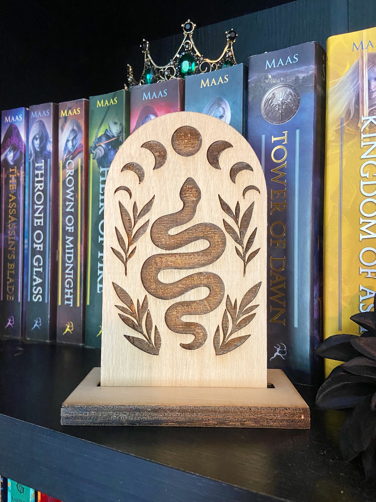 Witchy Fantasy Themed Bookshelf Sitter, Bookshelf Sign