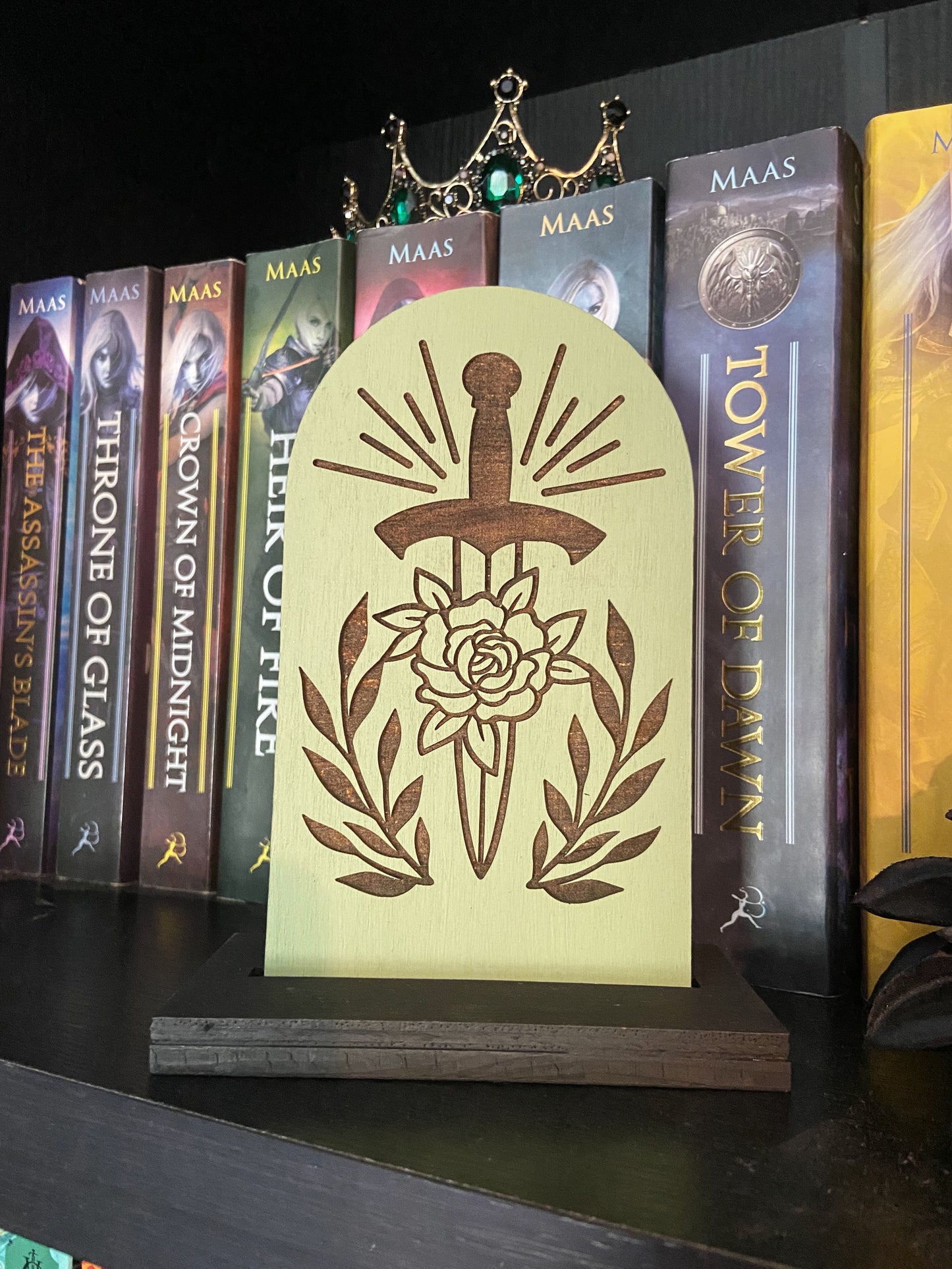 Witchy Fantasy Themed Bookshelf Sitter, Bookshelf Sign