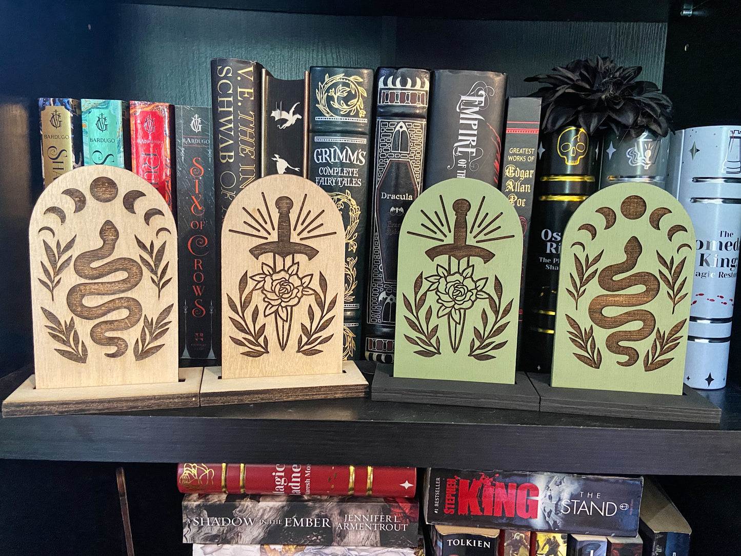 Witchy Fantasy Themed Bookshelf Sitter, Bookshelf Sign