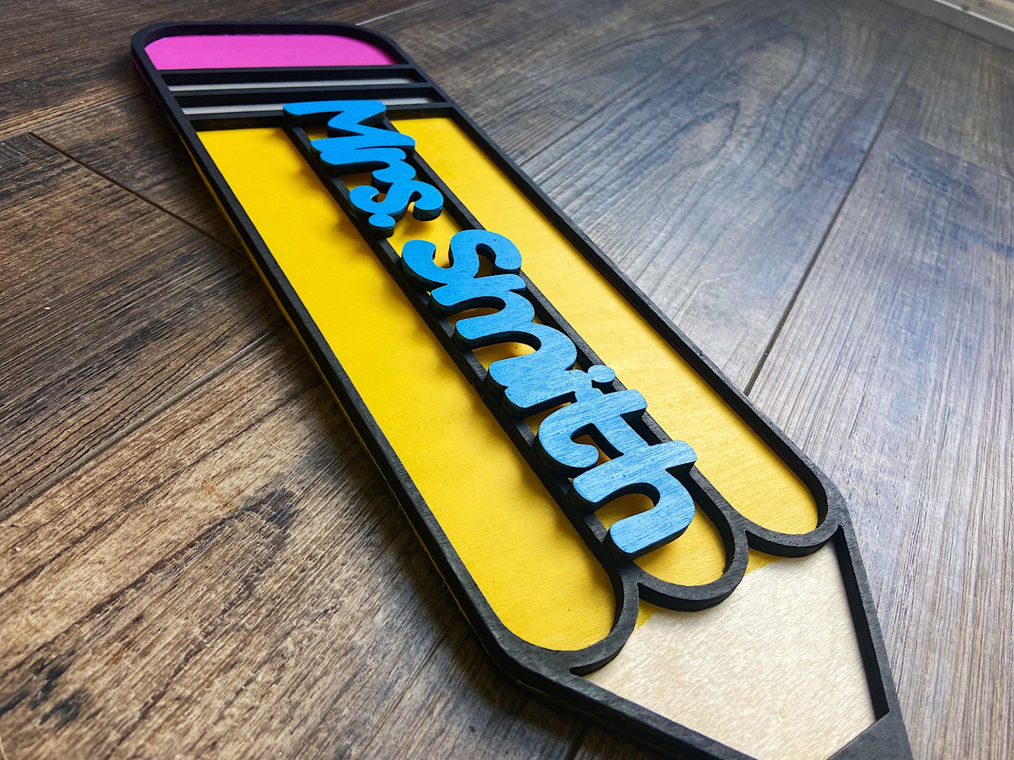 Custom Teacher Sign - Pencil Name Sign
