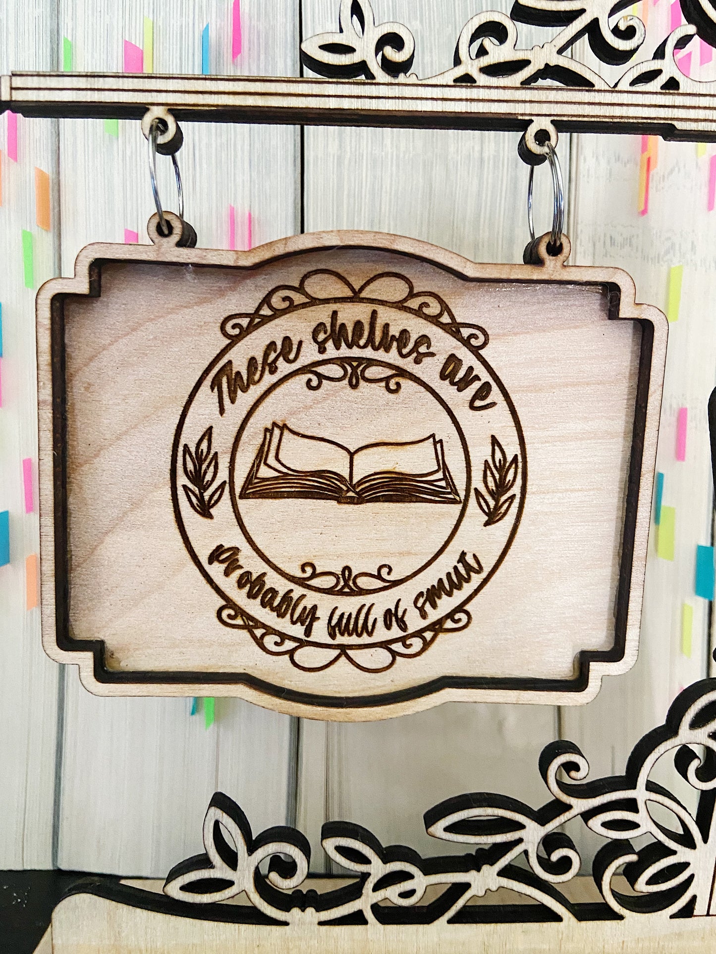 Smut Themed Bookshelf Hanging Sign
