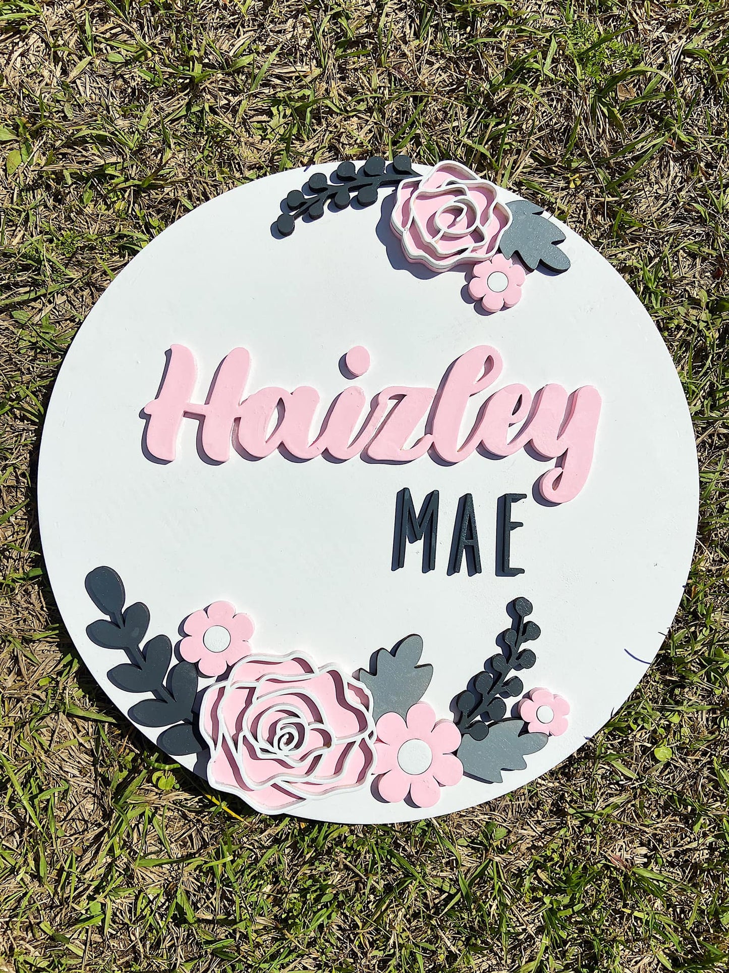 Floral Cut Sign - Custom Nursery or Kids Room Decor (Local Pickup ONLY - Lufkin, TX)