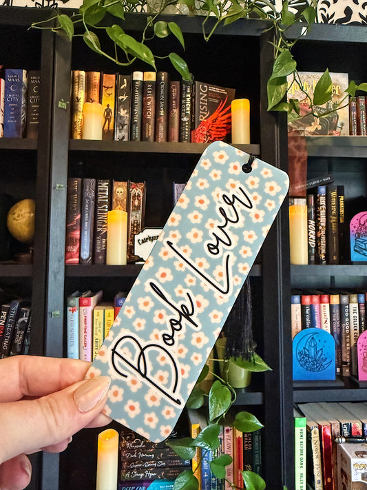 Blue Daisy Themed Acrylic Bookmark - Customizable