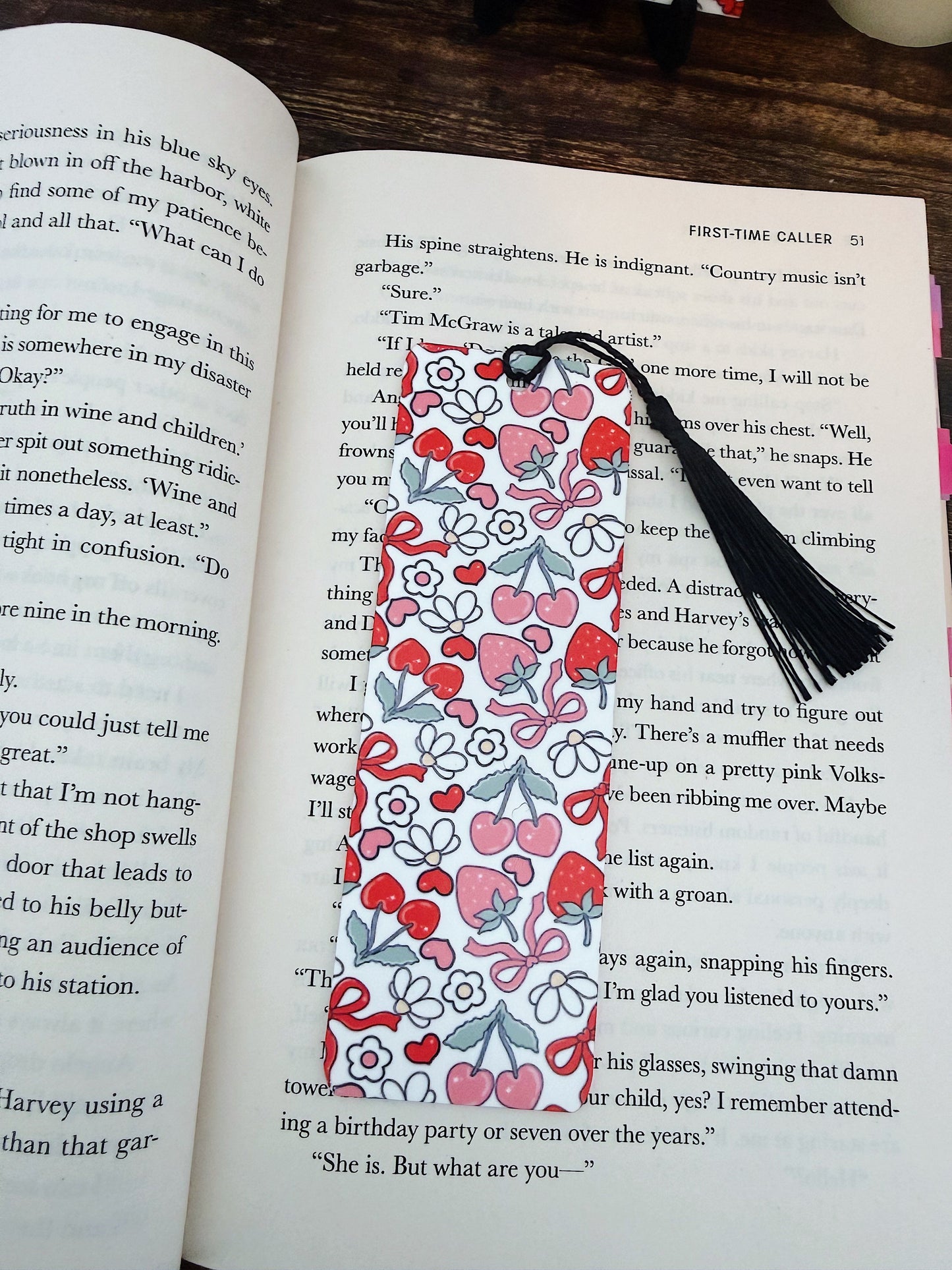 Cherry & Strawberry Themed Acrylic Bookmark
