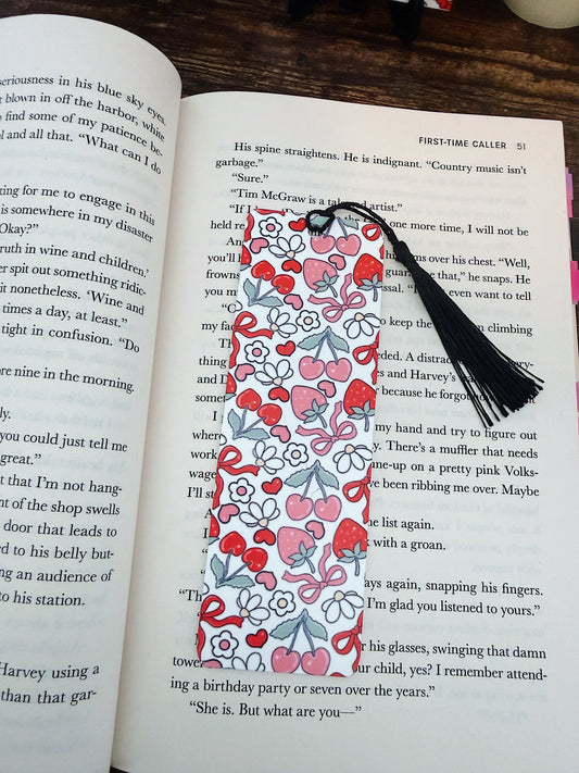 Cherry & Strawberry Themed Acrylic Bookmark
