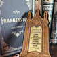 Gothic style bookshelf sign with quote - gold mirror acrylic