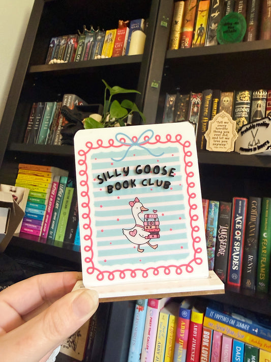 Silly Goose Book Club Bookshelf Sign