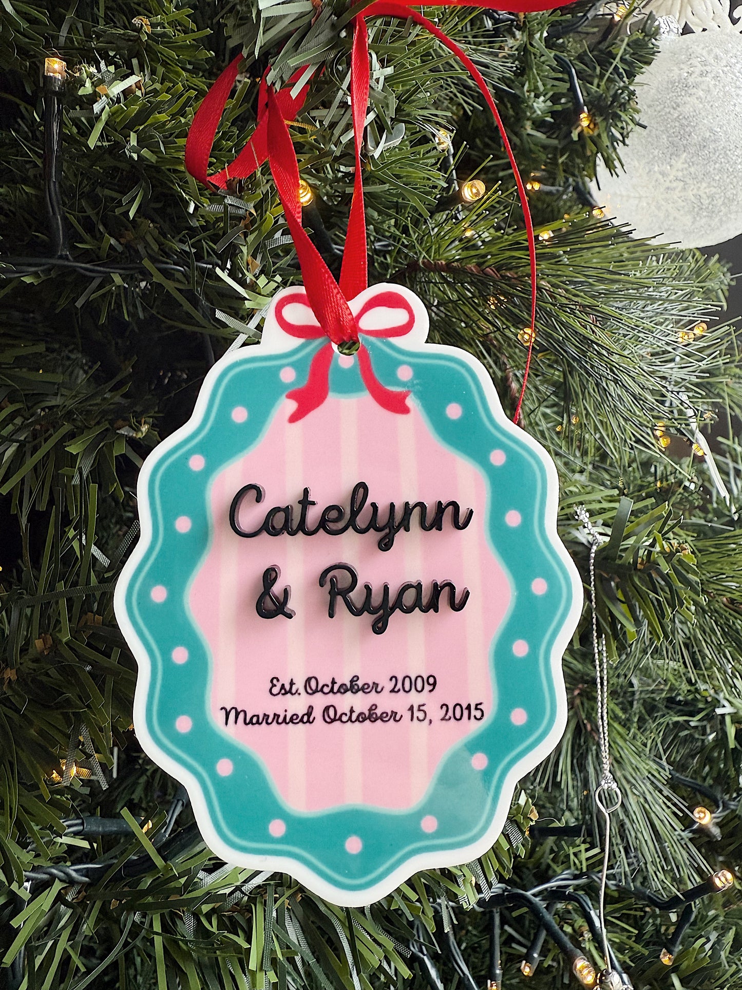 Custom Acrylic Ornament - Couples Names & Anniversary Date