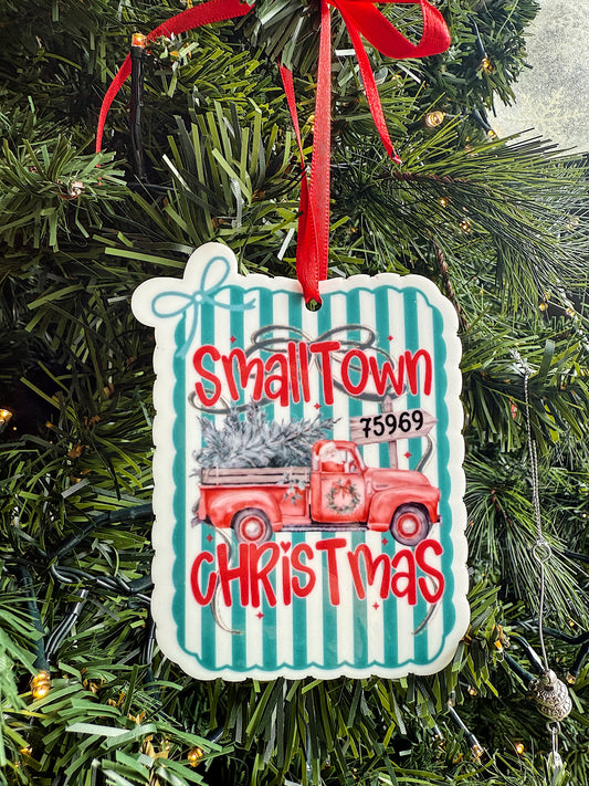 Custom Zipcode Ornament - Small Town Christmas