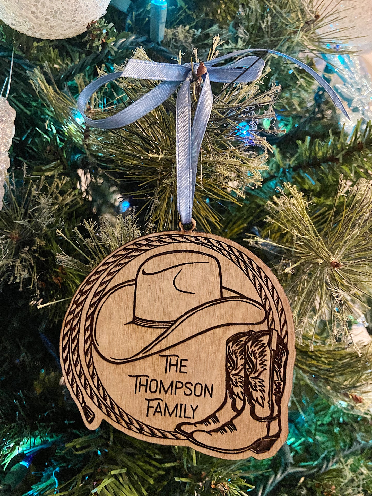 Custom Cowboy Christmas Ornament