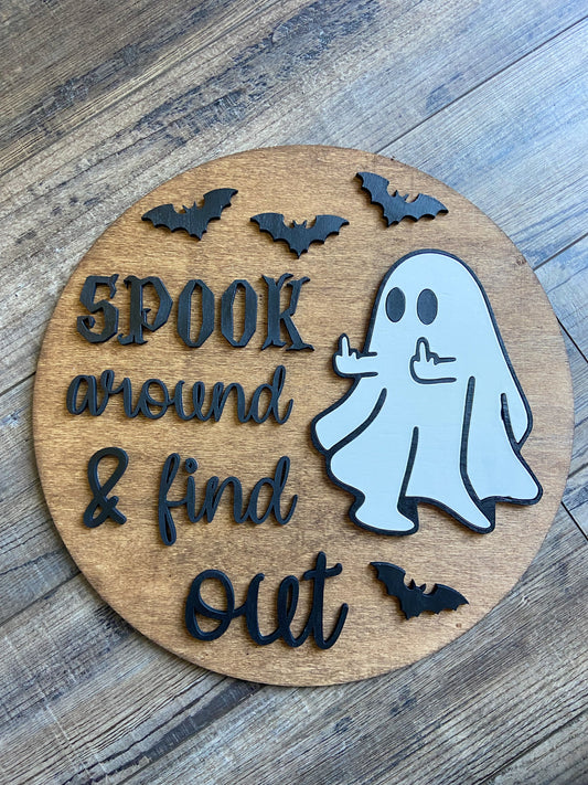 Spook Around and Find Out Ghost Wall Decor, Wall Hanger