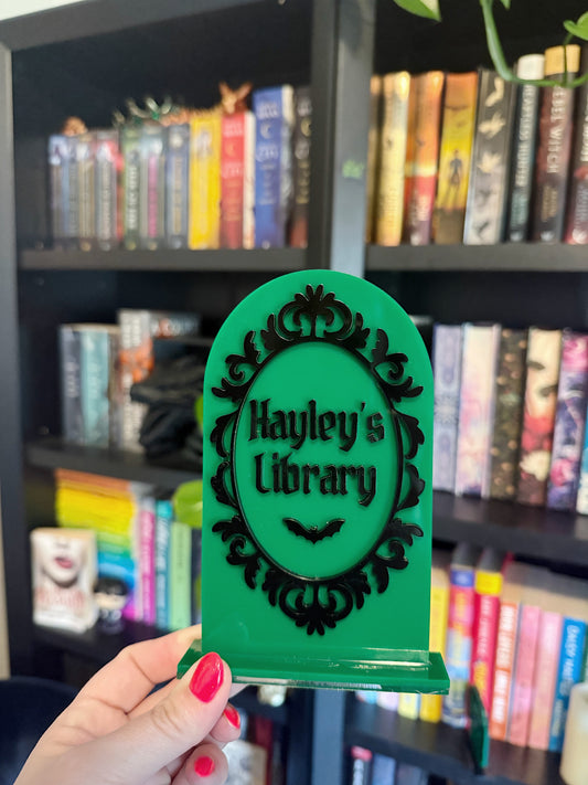 Victorian Goth Bookshelf Sign - Customizable