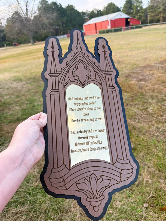 Gothic Cathedral Window Wall Decor - Custom Text Only