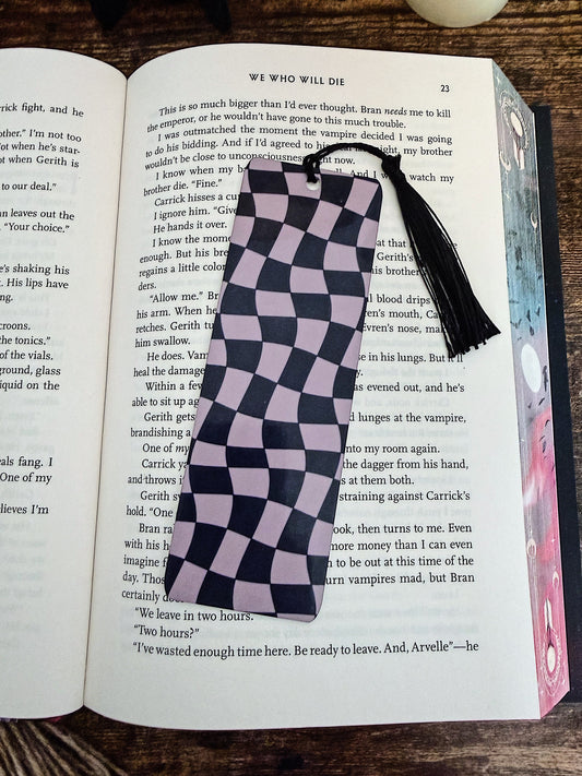 Checker Print Acrylic Bookmark