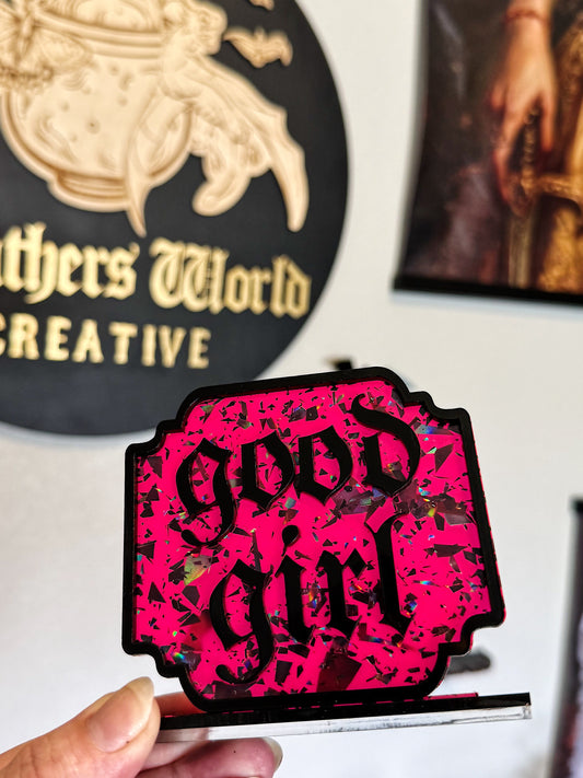 Good Girl Bookshelf Signs