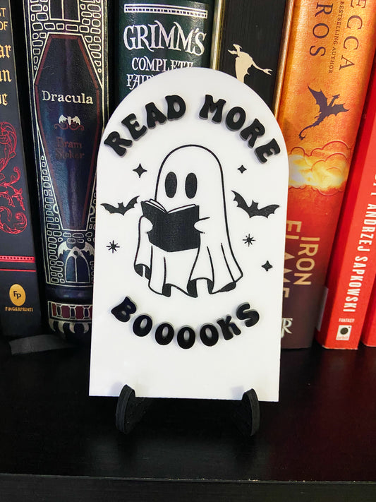 Ghosty “Read More Booooks” Bookshelf Sign