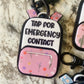 Emergency Contact Backpack Themed Keychain - NFC Tag Keychain