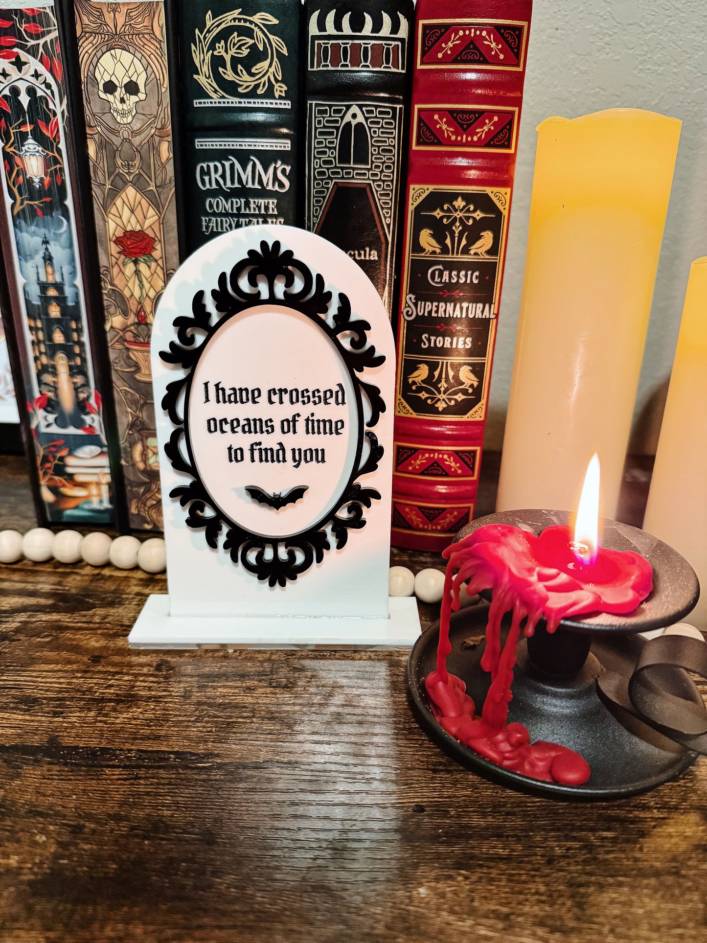 Victorian Goth Bookshelf Sign - Customizable