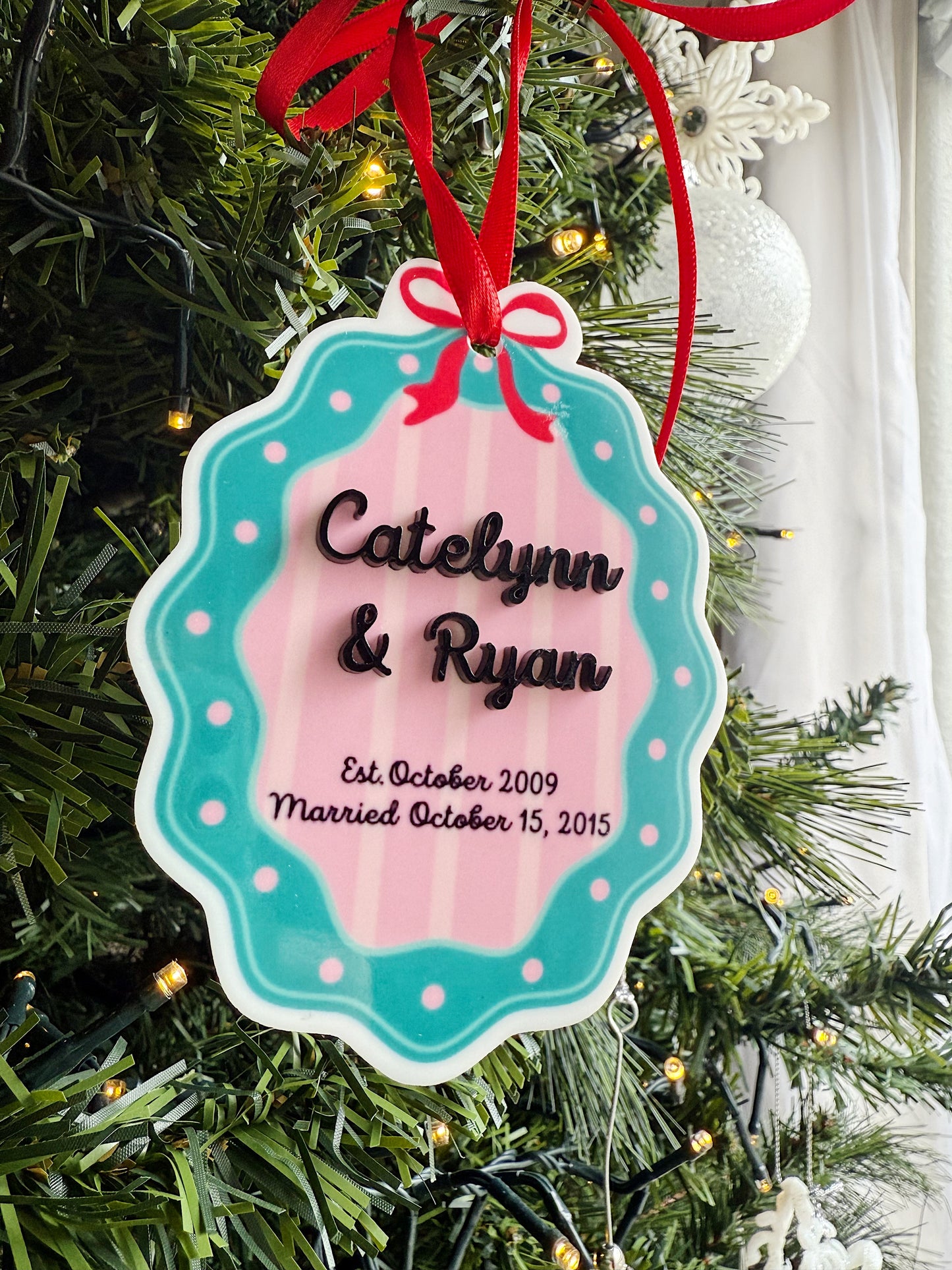 Custom Acrylic Ornament - Couples Names & Anniversary Date