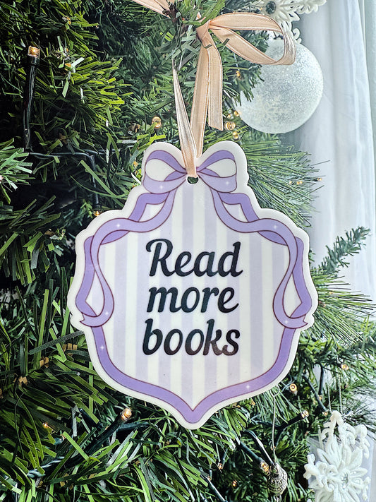 Read More Books Purple Bow Ornament - Or customize with YOUR NAME