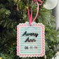 Custom Cut Acrylic Ornament - Name and Birthday