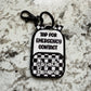 Emergency Contact Backpack Themed Keychain - NFC Tag Keychain