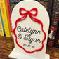 Bow Themed Custom Acrylic Bookshelf Sign, Desk Sitter