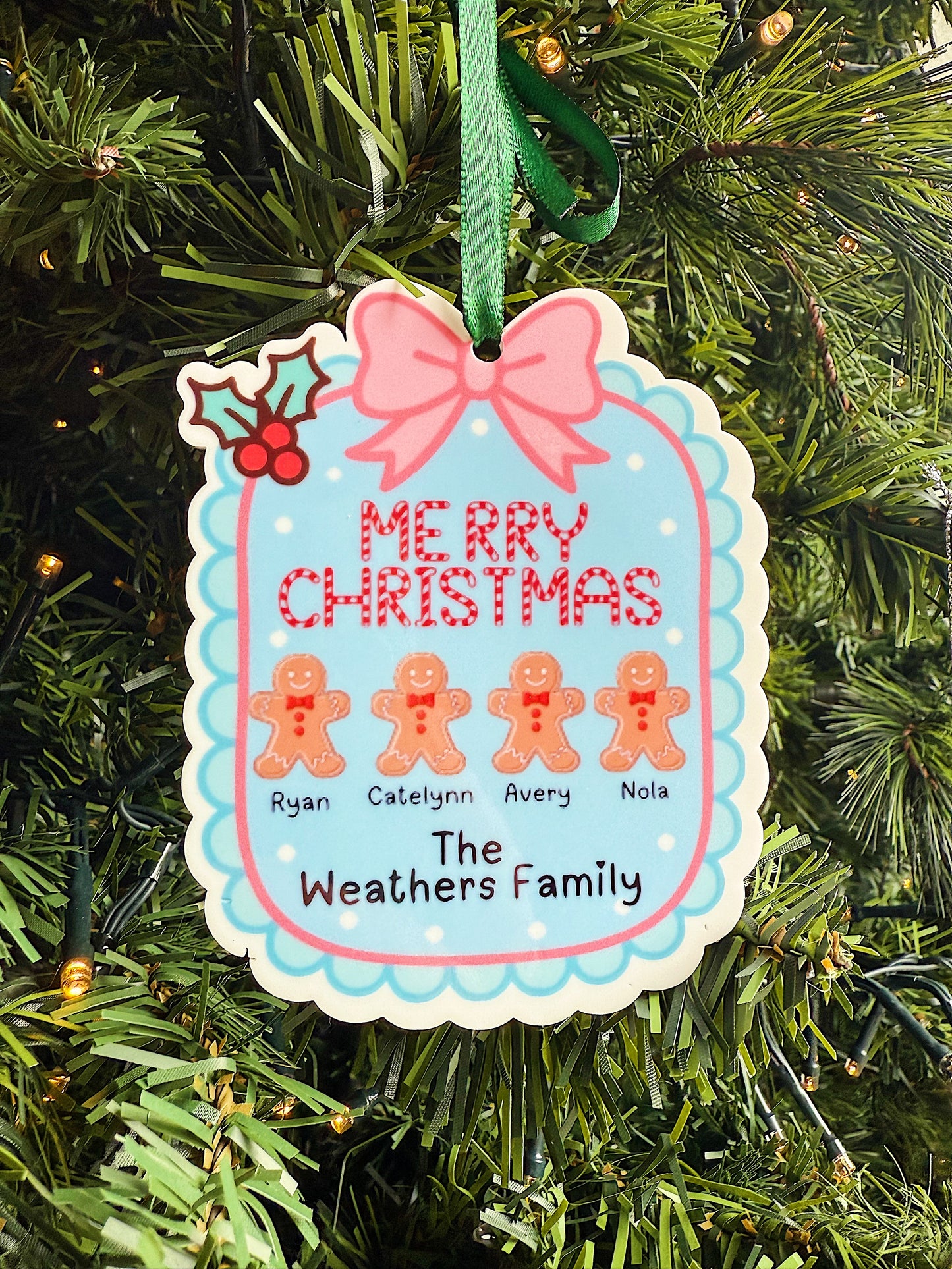 Custom Acrylic Ornament - Gingerbread Men