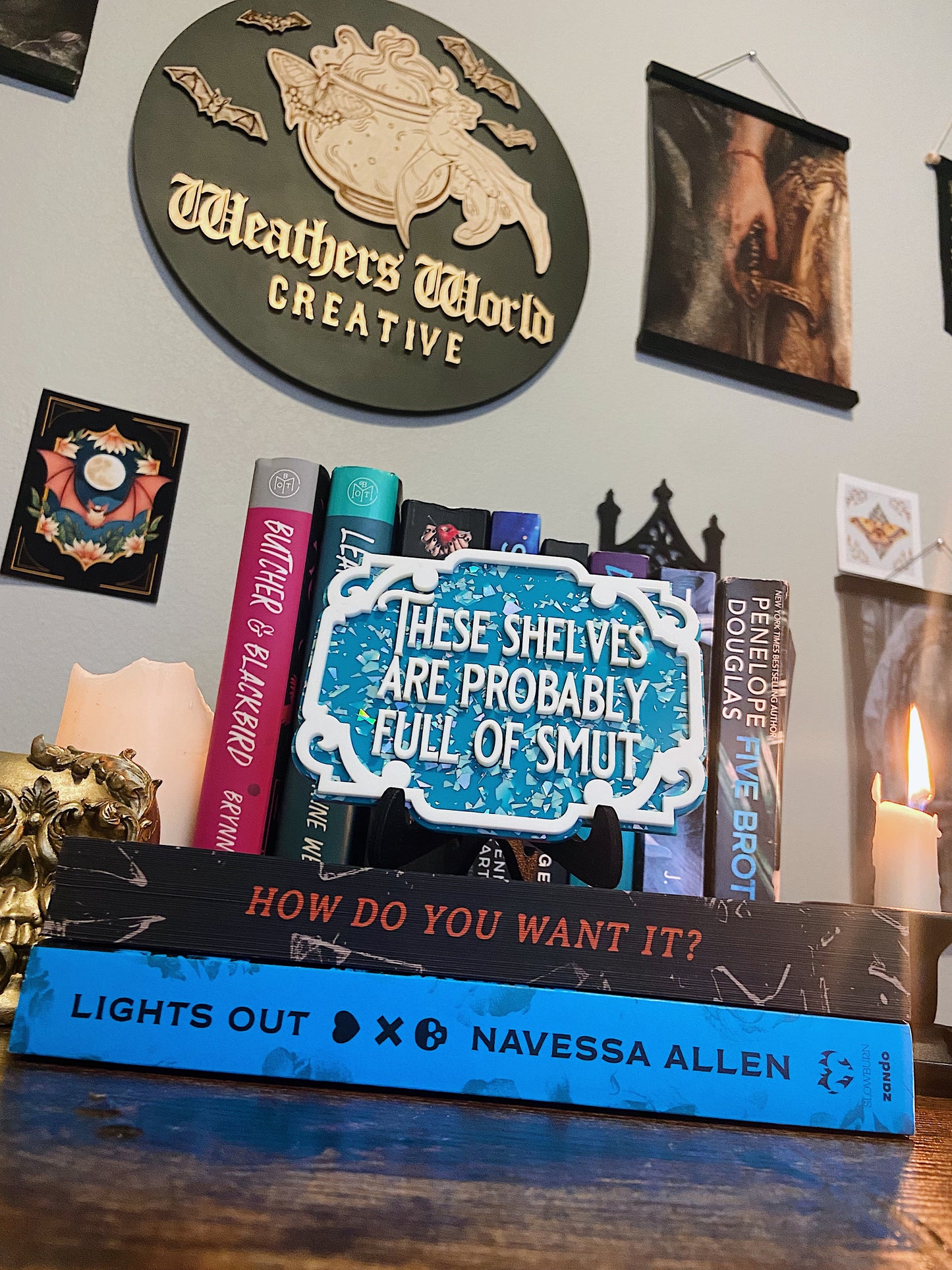 Shelves Full of Smut Bookshelf Sign