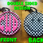 Checkered Custom Monogram Keychain, Backpack tag, diaper bag tag - Single or Double Sided Design