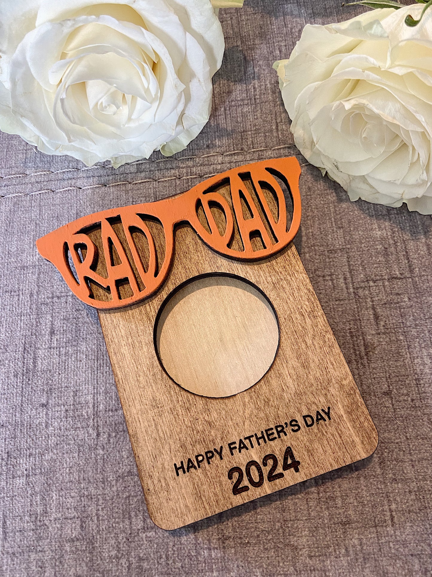 Rad Dad- Sun Visor Picture Frame or Fridge Magnet - Dad, Step-Dad, Grandpa, Pawpaw