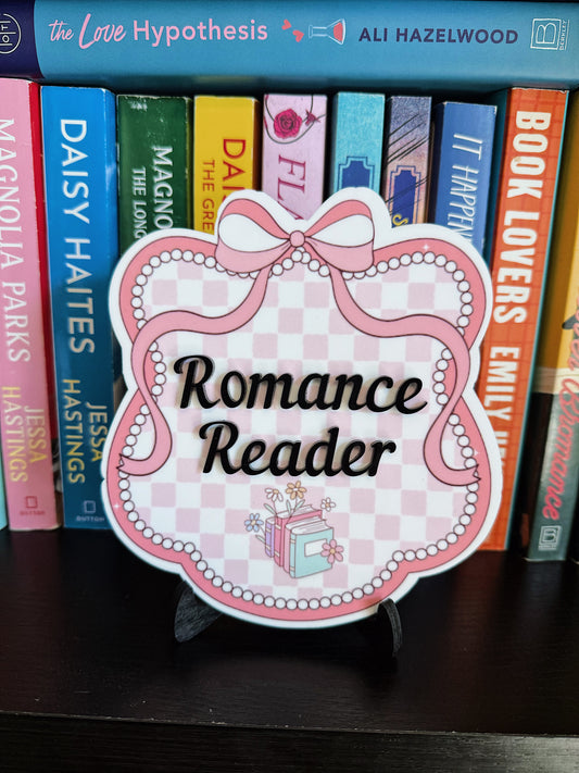 Pink Bow Customizable Bookshelf Plaque, Bookshelf Sign