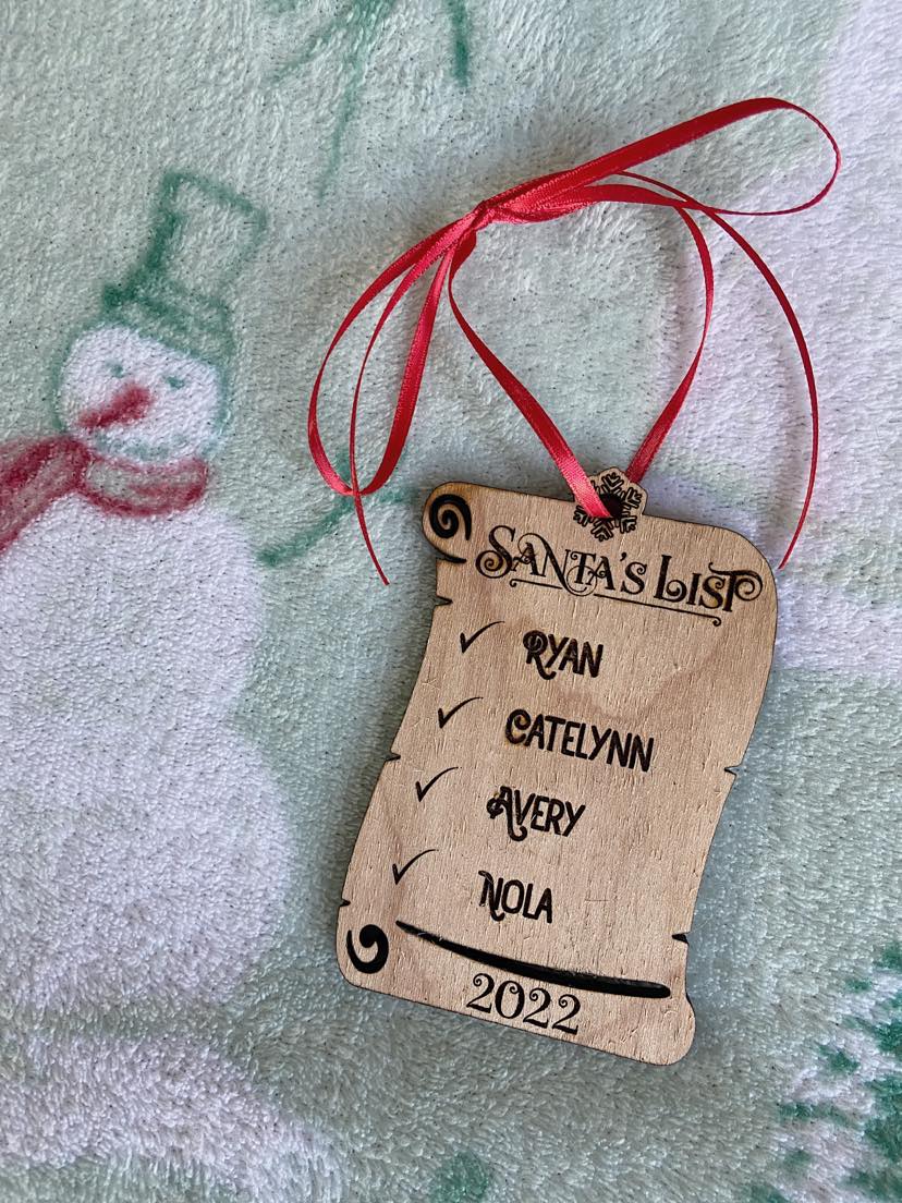 Custom Santa's List Ornament