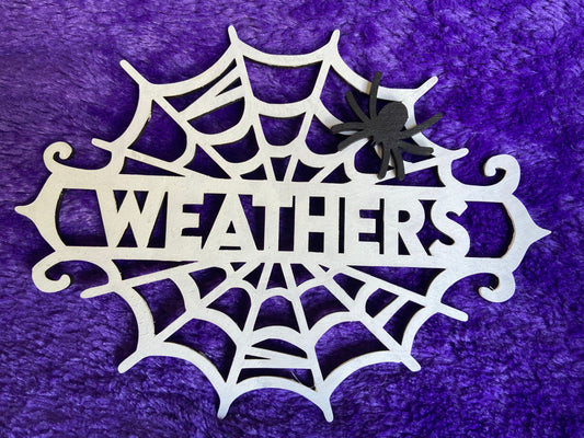 Halloween Spiderweb Sign - Custom