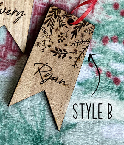 Christmas Stocking Name Tag - Custom Name Tags